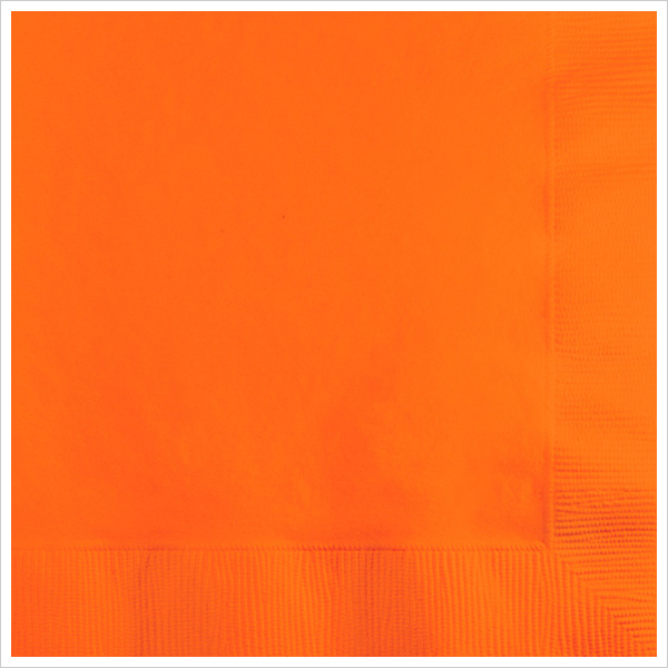 2 Ply Beverage Napkins Sunkissed Orange,Pack of 50