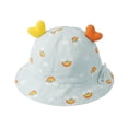 thumbnail image 4 of Oiyii Infant Girls Cute Sun Hats Heart‑Ornament Rainbow‑Printed Bucket Hats, Light Blue, 4 of 4