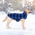 thumbnail image 5 of Chaqueta polar clásica a cuadros de Dog Coat Malier para invierno, azul, 5 of 5