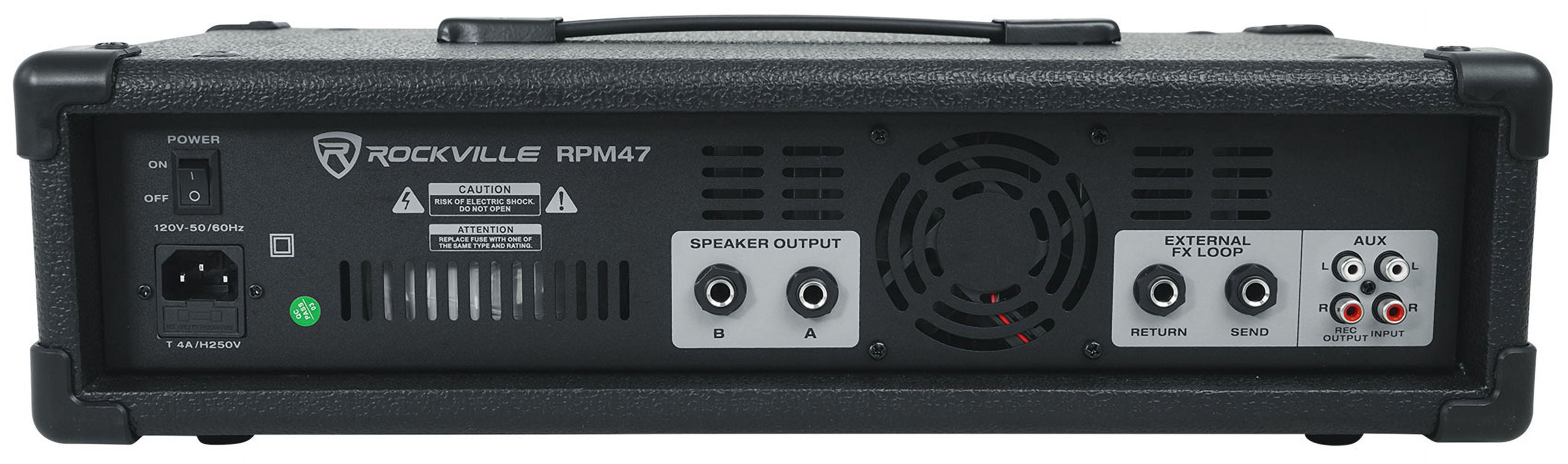 Rockville RPM47 1800w Powered 5 Channel Mixer/Amplifier Bluetooth/USB Interface