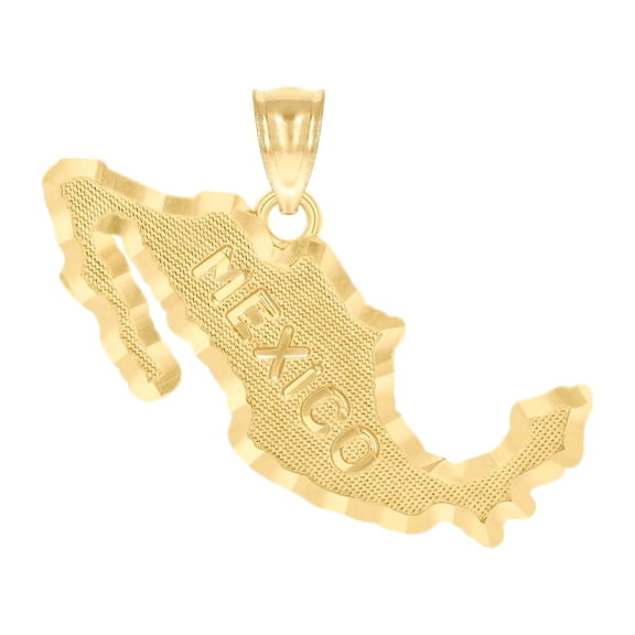 10k Yellow Gold Womens Mexico Country Charm Pendant Necklace 22.7x30.2mm Wide Pendant for Women