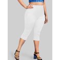 thumbnail image 4 of Rosegal for Women Leisure Plus Size&Curve Butterfly Print Capri Leggings White 4XL, 4 of 6
