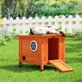 thumbnail image 2 of Coziwow Rabbit Hutch Cat House for Small Animal Wooden 20”x 16”x 17”, Khaki, 2 of 7
