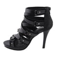 thumbnail image 5 of Milwaukee Leather MBL9451 Women's Black Fashion Casual Stiletto Heeled Sandals with Ankle Strap 7, 5 of 9