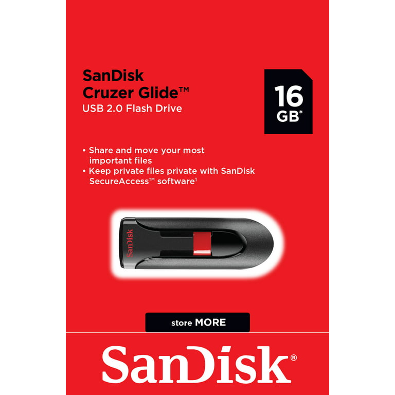 SanDisk 16GB Cruzer Glide USB Drive - SDCZ60-016G-AW461 - Walmart.com