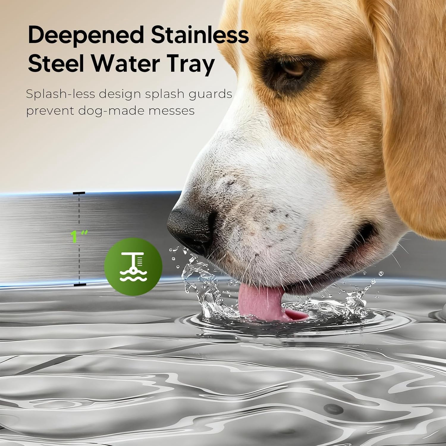 Large 1.8Gal/7L Pet Water Fountain with Viewing Window, LED Light, Super Quiet Pump, Stainless Steel Tray & 3 BPA-Free Filters