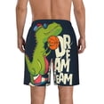 thumbnail image 3 of Bixox Men's Dinosaur Basketball Player printing Casual Classic Fit Short Summer Beach Shorts, 3 of 6