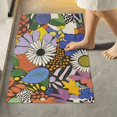 thumbnail image 2 of Yayeee Bath Rug for Bathroom Floor Non Slip Contour Fluffy Soft Absorbent Mat, 20"x24", Blue Floral, 2 of 7