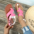 thumbnail image 4 of BADHUB Womens Summer Slides Flat Sandals 2025 Casual Comfort Ankle Strap Flip Flops Ladies Lightweight Orthotic Slip on Sandal Hot Pink 39, 4 of 9