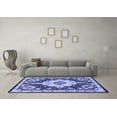 thumbnail image 3 of Ahgly Company Machine Washable Indoor Square Medallion Blue Traditional Area Rugs, 6' Square, 3 of 4