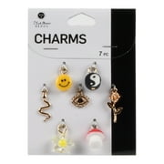 Blue Moon Beads Metal and Plastic Y2K Charm Set with for DIY Jewelry Making, 7 Piece-Unisex, Adult