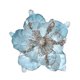 thumbnail image 1 of Flores artificiales navideñas Harliver, flor de Pascua con purpurina de 22 cm, con pinzas, adornos para árbol de Navidad, ideal para bodas, fiestas y coronas (azul), 1 of 4