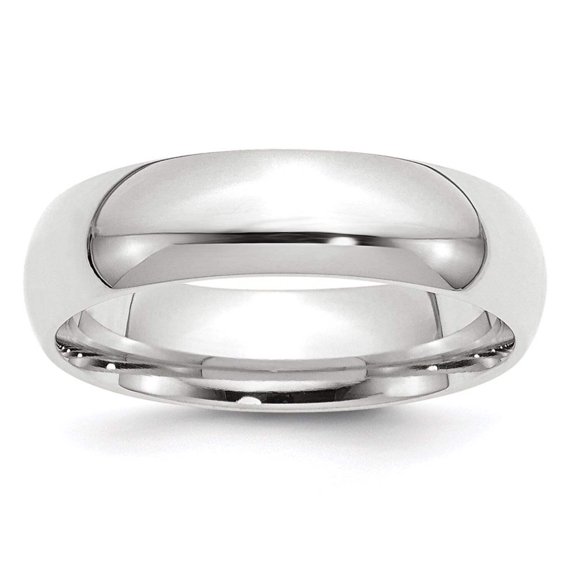 14k White Gold 6mm Engravable Comfort-Fit Band