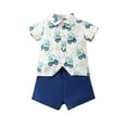thumbnail image 2 of Edvintorg Newborn Infant Baby Boys Summer Outfit Fashion Cartoon Printed Short Sleeve Turn Down Collar Botton Tops Short Sets 6M-3Y Kids Clothes Boys, 2 of 3