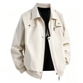 thumbnail image 6 of PNTUTB Outerwear for Men Full Zip Snap Button Lapel Jacket Solid Color Long Sleeve Coat Casual Comfort Trendy Fashion Outerwear with Pockets, 6 of 7