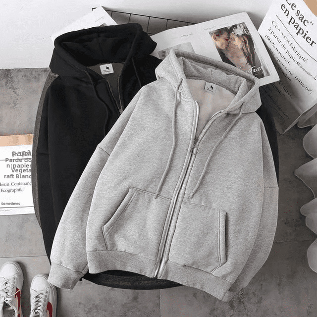Venta al por mayor de chaqueta con forro polar para hombre, nuevo estilo, cárdigan, sudadera informal, corte holgado, sudadera con capucha y cremallera para otoño/invierno