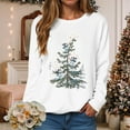 thumbnail image 2 of UngA Christmas Womens Sweatshirt Christmas Tree Graphic Long Sleeve Shirts Xmas Holiday Pullover Tops Blouse Women's Sweatshirts (White,L), 2 of 6