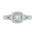 thumbnail image 3 of 1.15 Carat Round and Princess Cut Diamond Halo Engagement Ring in 14K White Gold (Ring Size 4.25), 3 of 4