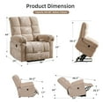 thumbnail image 5 of Oversized Power Lift Recliner with Massage and Heat for Elderly, 26" Extra Wide Electric Lift Recliner with Overstuffed Backrest, Faux Leather Lift Chair for Big and Tall, USB Port, Beige, 5 of 8