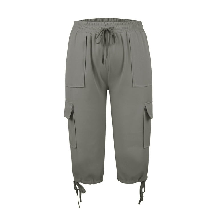 capri shorts レース Wide-Leg Utility Knee-Length Capri Shorts