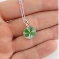 thumbnail image 2 of Sterling Silver Real Four Leaf Clover Charm Necklace, 18" Chain, 2 of 3