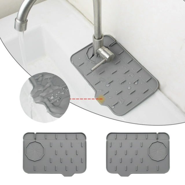 Double Available Kitchen Bathroom Faucet Proof Silicone Drain Pad Water Retaining Pad G-ting over The Dish Drying Rack Disk Rack Drying Mat Stone Durapan Nonstick Slide Out Kitchen for Drying