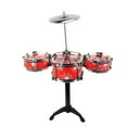 thumbnail image 2 of Drum Set for Beginners | Simulation Practice Percussion Instrument Jazz Style | Alloy Plastic Cardboard Construction | Includes Drumsticks Stool | Music Early Education, 2 of 7