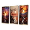 thumbnail image 3 of Designart "Sunset Sunset Reverie Painting I" Floral Framed Wall Art Set Of 3 - Yellow Sunrisesunset Frame Gallery Set For Office Decor, 3 of 6