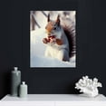 thumbnail image 4 of Nawypu  - Canvas Wall Art - Squirrel Eating Nuts in The Snow - Gallery Wrap Modern Home Art | Ready to Hang, 4 of 4