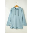 thumbnail image 6 of Redhotype Chic Ruffle Hem Hoodie - Cozy Long-Sleeve All-Day Elegance!, 6 of 8