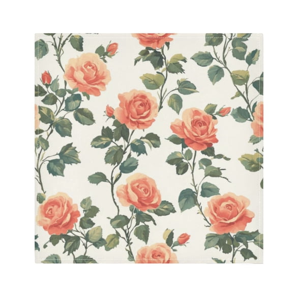 Napkin Satin Napkin 20*20Inchx1 Kitchen Towel Dinner Plate Towel Decorative Towel Napkin Tea Towel Suitable For Kitchen Table Pink Flowers1