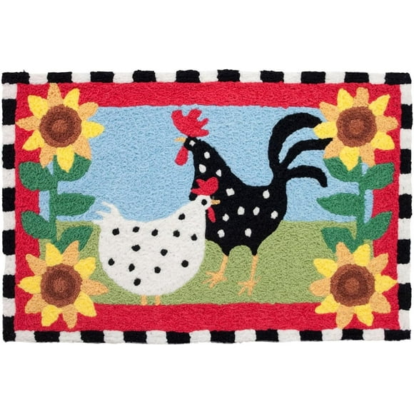 Jellybean Area Accent Rug Funky Chickens