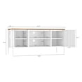 thumbnail image 3 of Landen Modern 47 TV Stand with 6 Fixed Shelves in White, 3 of 13