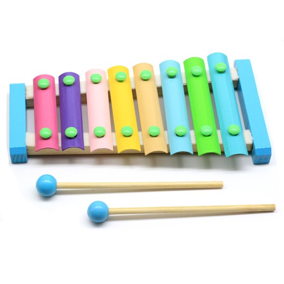 MesaSe Piano à Frapper à la Main Coloré Instrument de Musique en Bois Jouet Montessori (Arc-en-Ciel)