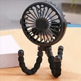thumbnail image 3 of 2X Mini Ventilador Silencioso, Portátil, Recargable por USB, Negro, 3 Velocidades, Ajustable, con Función de Iluminación, para Asiento de Coche, Cochecito, 3 of 5