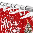 thumbnail image 4 of Small Stall Shower Curtain 36x78 Inch Narrow Half Size Red Truck Christmas Bath Curtains Bathroom Decor, Xmas Tree Snowman Snowflake Waterproof Fabric Shower Curtain Set with Hooks 36 Inch, 4 of 8
