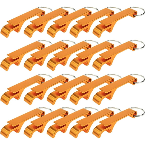 20 Pcs Antler Design Bottle Opener Keychain Pendants, Aluminum Portable Keyring Beer Bottle Opener Pocket Small Bar Claw Beverage Multi-functional Tool, Orange