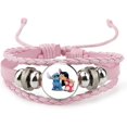 thumbnail image 1 of Pulsera Sittch rosa Pulsera de cuero tejida a mano ajustable Pulsera de regalo de graduación de Navidad y cumpleaños, 1 of 4