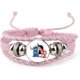 thumbnail image 1 of Pulsera Sittch rosa Pulsera de cuero tejida a mano ajustable Pulsera de regalo de graduación de Navidad y cumpleaños, 1 of 4