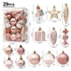 thumbnail image 3 of Bolas de adornos navideños con lazo para colgar perfectas para fiestas(oro rosa 29 piezas), 3 of 7