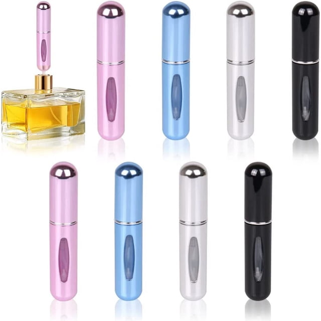 8PCS Portable Mini Refillable Perfume Atomizer Bottle, 5ml Mini Travel Atomizer Perfume Spray Bottle, Scent Pump Case, Perfume Fragrance Empty Spray Bottle for Traveling and Outgoing
