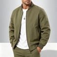 thumbnail image 4 of Agkizg Men's Fall Winter Jackets, Solid Lightweight Zip Up Jacket Long Sleeve Casual Outerwear with Zipper Side Pockets, 4 of 6