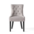 thumbnail image 4 of GDF Studio Maggie Contemporary Tufted Dining Chairs, Set of 2, Light Gray Fabric and Espresso, 4 of 12