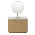 thumbnail image 2 of Cadiz 48" Single Bathroom Vanity in Washed Ash Grey w/Lightning White top&Mirror, 2 of 17