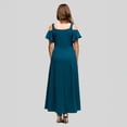thumbnail image 2 of Women's 24Seven Comfort Apparel Cold Shoulder Ruffle Sleeve A-Line Maxi Dress Color: Rose Size: X LARGE, 2 of 4
