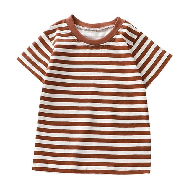WRKEKC T-Shirts pour Garçons, Hauts d'Été pour Garçons, T-Shirts de Sport à Manches Courtes Décontractés d'Été pour Enfants à Col Rond à Rayures Imprimées