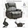 thumbnail image 2 of JMYMRY Leather Power Lift Recliner Chair for Elderly with Heat and Massage, Adjustable Angle, Side Pocket and USB Charge Port for Living Room, Gray, 2 of 8