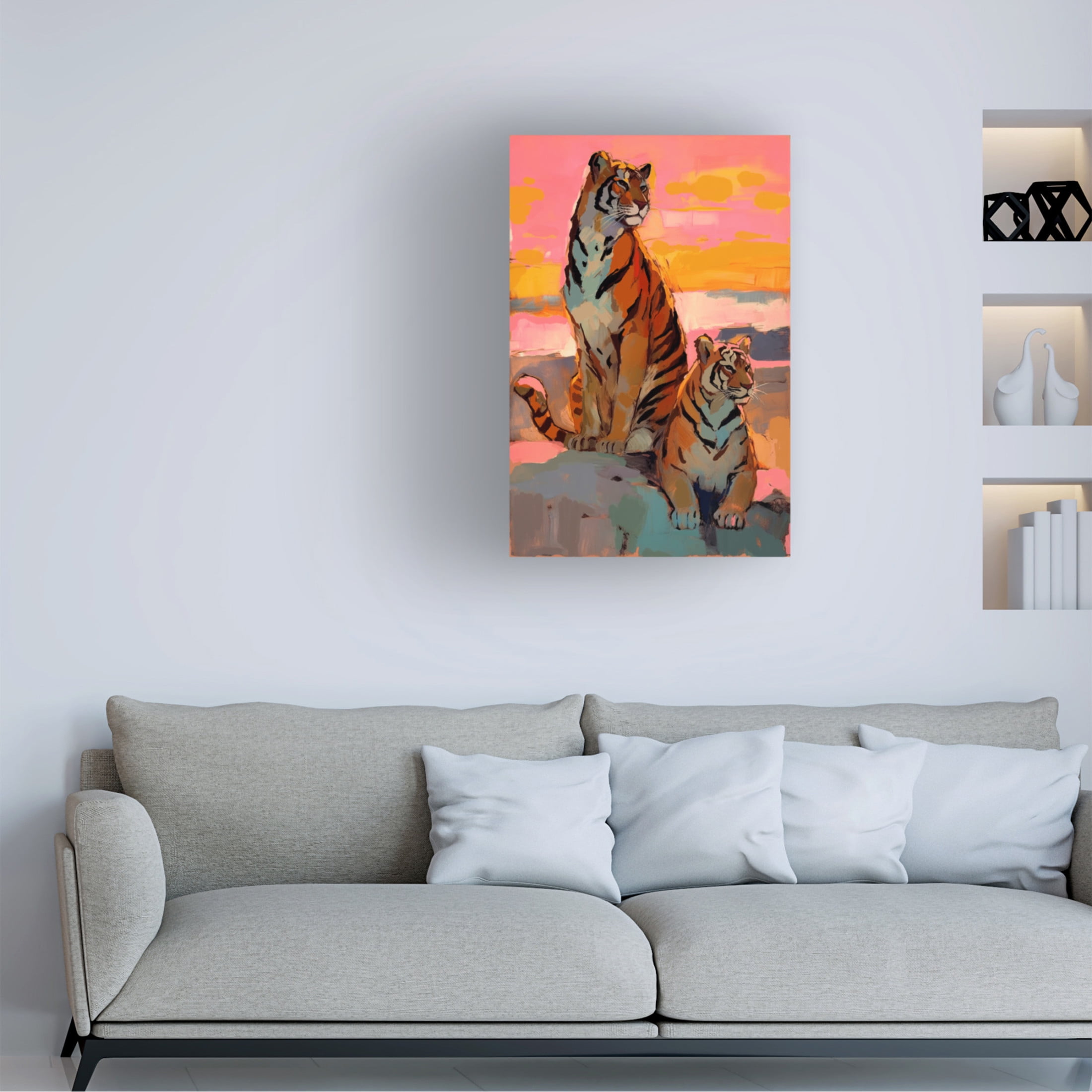 Trademark Fine Art Treechild Tigers At Sunset Canvas Wall Art