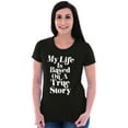 thumbnail image 4 of Life Based True Story Sarcastic Humor Womens Fitted Plus Size Graphic Tee Brisco Brands 2X, 4 of 5
