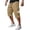 Earthy Yellow-Y6, variant on Men's Long Cargo Shorts Knee Length Elastic Waist Shorts Long Capri Below the Knee Big and Tall 3/4 Pants Multi-Pocket Outdoor Work Relaxed Fit Half Pants,Brown 2XL